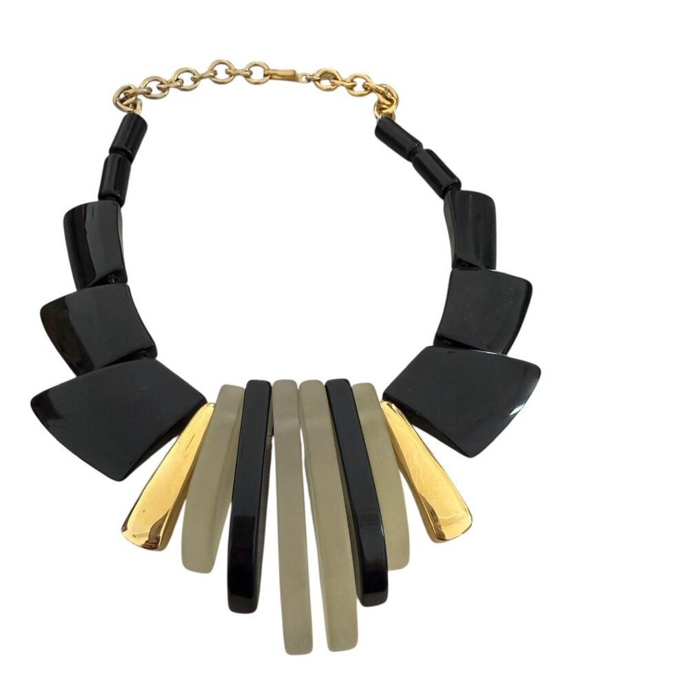 Magnificent Vintage Parklane Lucite Deco Necklace Park Lane Statement - Picture 2 of 11